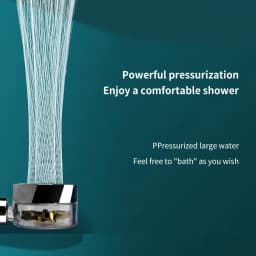 ZhangJi New Propeller Driven Shower Head with Stop Button and Cotton Filter Turbocharged High Pressure Handheld Shower Nozzle