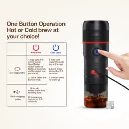 HiBREW Portable Coffee Machine for Car & Home,DC12V Expresso Coffee Maker Fit Nexpresso Dolce Pod Capsule Coffee Powder H4