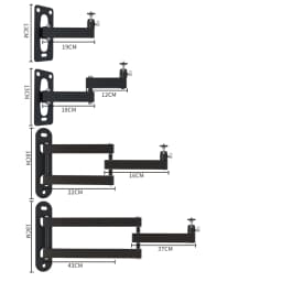 SH Wall Mount Boom Arm Projectors Photography Studio Video Strobe Lights 180-360° Adjustable Requires Perforation For Installat