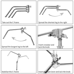 260cm Stainless Photography Tripod C-stand Light Stand 100% Metal 8.53ft With Boom Arm Professional For Photo Studio Softbox