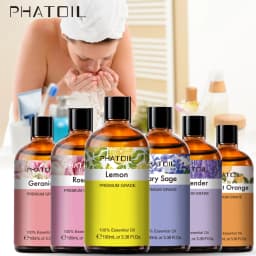 100ML Pure Natural Essential Oils Diffuser for Skin Care Rose Orange Lemon Lavender Rose Geranium Chamomile Avocado Aroma Oil