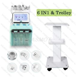 Hydrogen Oxygen Facial Machine With Beauty Salon Trolley Cart RF Lifting Tightening Blackhead Removal Facial Spa Rejuvenation