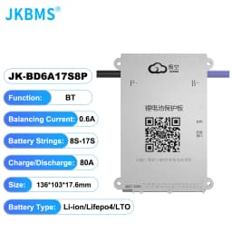 JKBMS SMART BMS 24V 36V 48V 60V 80A BMS 600MA Balance Li-Ion LTO 18650 Battery Lifepo4 Battery 8S 9S 10S 11S 12S 13S 14S 16S 17S