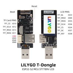 LILYGO® T-Dongle ESP32-S2 Development Board Wireless WIFI Module OTG Male Female Interface 1.14 inch LCD Display Support TF Card