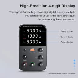 Wanptek Adjustable DC Power Supply 60V 5A Lab Bench Power Source Stabilized Power Supply Voltage Regulator Switch 120V 30V 10A