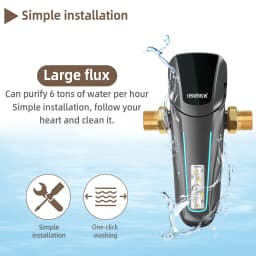 OSWNKW-08Pre Filter Purifier Whole House Spin Down Sediment Water Filter Central Prefilter System Backwash Stainless Steel Mesh