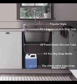 Samodra Liquid Soap Dispenser with Extension Tube Build In kitchen Accessories Chrome detergent dispenser Hand Soap for Kitchen