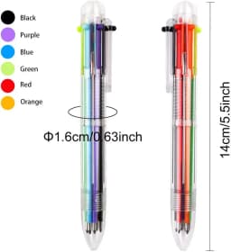 50 Pack Multicolor Ballpoint Fun Pens 0.5mm 6-in-1 Rainbow Retractable Pens Kids Office School Classroom Supplies Students Gift