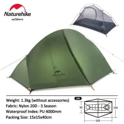 Naturehike Tent Ultralight 1 Person Cycling Tents Portable Backpacking Tent 20D Nylon Waterproof Tent Camping Tent Hiking Tent