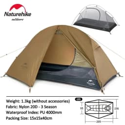 Naturehike Tent Ultralight 1 Person Cycling Tents Portable Backpacking Tent 20D Nylon Waterproof Tent Camping Tent Hiking Tent