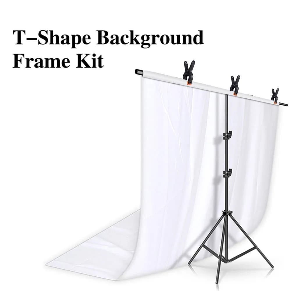 SH T-shape Tripod Stand Background Backdrop With 1.6x2M Black/ White/Green/Gray Background Cloth For Photo Studio Photography