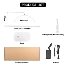 FOSOTO FT-Y9II 25inch Led Lash Light Half-Moon Light Led Video Light With Floor Tripod For Tattoo Beauty Salon Eyelash