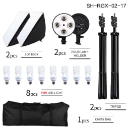 SH 50x70CM Four Lamp Softbox Kit Photographic Lighting With 8pcs Bulb Soft Box Photographic Lightings Camera Photo Accessories