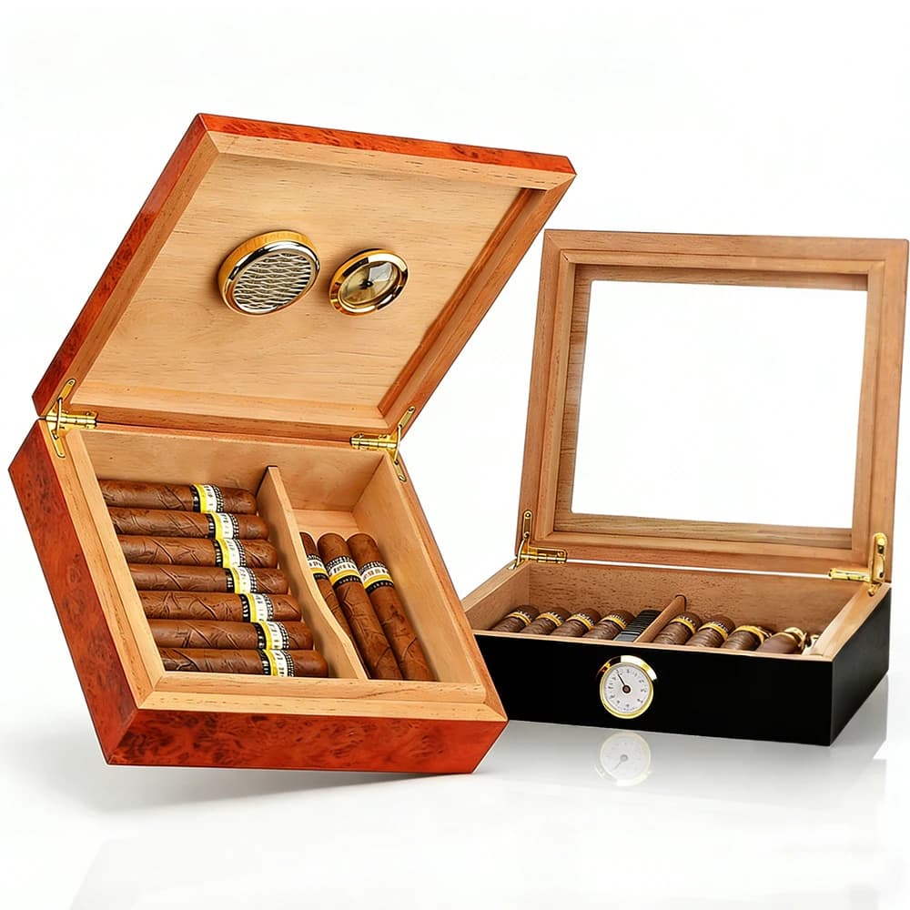 Charuto Cedar Wood Travel Humidor Puro Box Cigar Case W/ Hygrometer Humidifier Cigar Humidor Box For Cigars