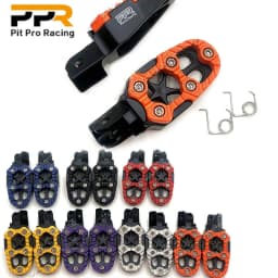 1 Pair Universal 8mm Metal Motorcycle Foot Pegs Pedals Footrests With Spring for Dirt Pit Bike