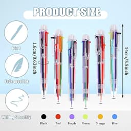 50 Pcs Multicolor Retractable Ballpoint Pens Kids 6-in-1 Transparent Barrel Ballpoint Pen 6-Color 0.5mm Office School Supplies