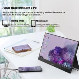 ZEUSLAP Portable Monitor Ultrathin 15.6inch touch/non touch 1080P FHD HDR IPS USB-C for laptop phone xbox cctv camera PS4 PS5