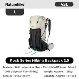 Naturehike Backpack Rock 2.0 Outdoor Men's Women's Hiking Backpack Large Capacity 60+5L Waterproof Climbing Travel Backpack