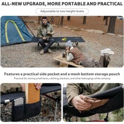 Naturehike XJC04 Folding Camping Cot Height Adjustable Ultralight Backpacking Cot Portable Camping Bed for Camping Hiking Travel