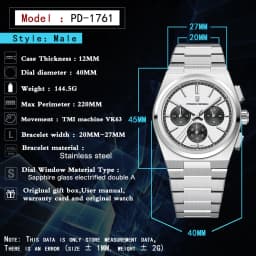 PAGANI DESIGN Men Quartz Watches Sports Waterproof WristWatch for Men Sapphire Glass Automatic Watch Relogio Masculino PD1761