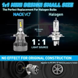 NAOEVO H7 H4 LED 60W 20000LM Car Headlight H1 H8 H9 H11 LED Bulb HB5 9007 H13 9005 HB3 9006 HB4 Auto Fog Lighting Car Accessorie