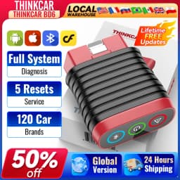 THINKCAR BD6 OBD2 Scanner Bluetooth Diagnostic Full System Diagnosis 5 Reset Function Scan Tool Lifetime Free for All Cars