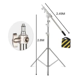 Stainless Steel Big Tripod 2/2.8/3.2M Foldable Light Super Stand Tripod Photography C-Stand For Spot Light Softbox Photo Studio