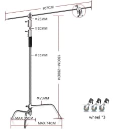 Photographic Equipment Professional Stainless Steel 2.8-3.3m Heavy Duty Light Stand Studio Softbox Heavy Duty Tripod Carrybag