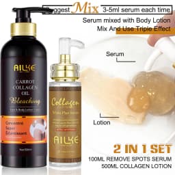 AILKE Collagen Whitening Set, Lightening, Moisturizing, Hydrating, Anti Dark Spots, Hyperpigmentation, For All Skin Types