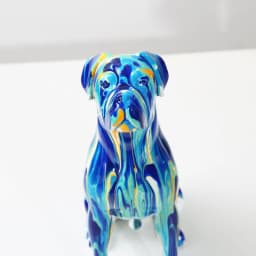 Creative Art Splash Color Painted Room Color Boxer Dog Ornaments Decor Home Entrance Wine Cabinet Office Decor Resin Crafts
