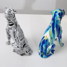Creative Art Splash Color Painted Room Color Boxer Dog Ornaments Decor Home Entrance Wine Cabinet Office Decor Resin Crafts
