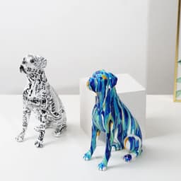 Creative Art Splash Color Painted Room Color Boxer Dog Ornaments Decor Home Entrance Wine Cabinet Office Decor Resin Crafts