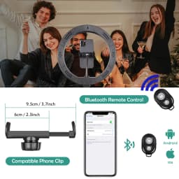 10 inch Selfie Desktop Ring Light LED Lamp Tripod Stand Phone Holder for Live Stream Makeup YouTube Video Photography Studio