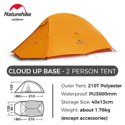 Naturehike Cloud Up 2 Person Tent Outdoor Camping Tent Ultralight 2 Person 20D Tent Free Standing Hiking Travel Backpacking Tent