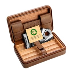 GALINER Cigar Humidor Box Travel Leather Cigar Case Cedar Wood Lined W/wo Lighter Cigar Cutter Humidity Control Pack For Humidor