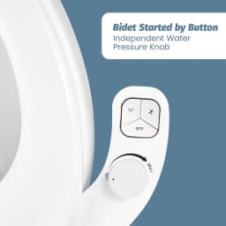 SAMODRA Black Button Bidet - Non-Electric Self Cleaning Bidet Water Sprayer Toilet Seat