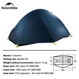 Naturehike Cycling Tent 1 Person Ultralight Outdoor 3 Season Waterproof 20D Nylon Tent Camping Hiking Backpacking Portable Tent