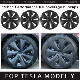 4PCS Hub Cap Performance Replacement for Tesla Model Y 19-Inch Wheel Cap Automobile Hubcap Full Rim Cover Accessories 2018-2024