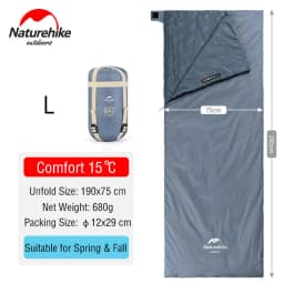 Naturehike Sleeping Bag Lightweight Mini LW180 Waterproof Cotton Sleeping Bag Nature hike Tourist Camping Sleeping Bag