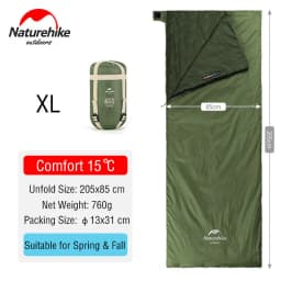 Naturehike Sleeping Bag Lightweight Mini LW180 Waterproof Cotton Sleeping Bag Nature hike Tourist Camping Sleeping Bag