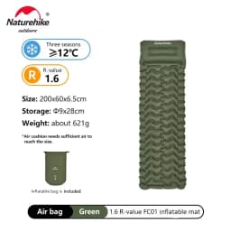Naturehike Inflatable Mattress Air Mattress Ultralight Outdoor Sleeping Pad Folding Bed Sleeping Mat Hiking Camping Mattress