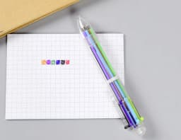 50 Pcs Creative Six-color Ballpoint Pen Cute Multi-color Ball Point Pen Press Color Oil Pen 6 Refills Writing School Supplies