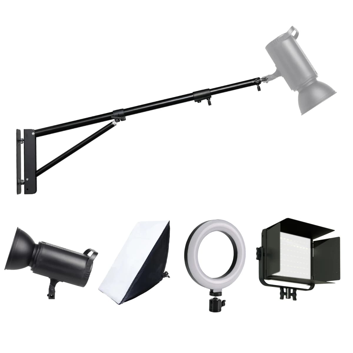 170cm 135cm 100cm Heavy Wall Mount Boom Arm Projector Bracket for Photography Studio Softbox Video Strobe Ring Lights