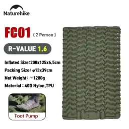 Naturehike FC10 FC01 Inflatable Mattress Air Mattress Camping Mat Ultralight Camping Mattress Sleeping Mat Nylon Sleeping Pad
