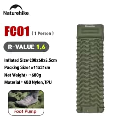 Naturehike FC10 FC01 Inflatable Mattress Air Mattress Camping Mat Ultralight Camping Mattress Sleeping Mat Nylon Sleeping Pad