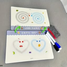 36-Page Reusable Workbook - 2 Pens + Eraser, Erasable Stickers for Kids' Drawing & Control, New Year & Christmas Gift