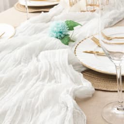 Wedding Table Runner Semi-Sheer Vintage Cheesecloth Gauze Table Decoration Setting Dining Party Christmas Banquets Arches Decor