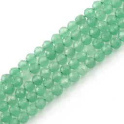 Natural Stone 2/3/4mm Green Aventurine Jades Faceted Mineral Loose Beads for Jewelry Making DIY Christmas Gift Bracelets 15''