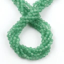 Natural Stone 2/3/4mm Green Aventurine Jades Faceted Mineral Loose Beads for Jewelry Making DIY Christmas Gift Bracelets 15''