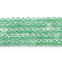 Natural Stone 2/3/4mm Green Aventurine Jades Faceted Mineral Loose Beads for Jewelry Making DIY Christmas Gift Bracelets 15''